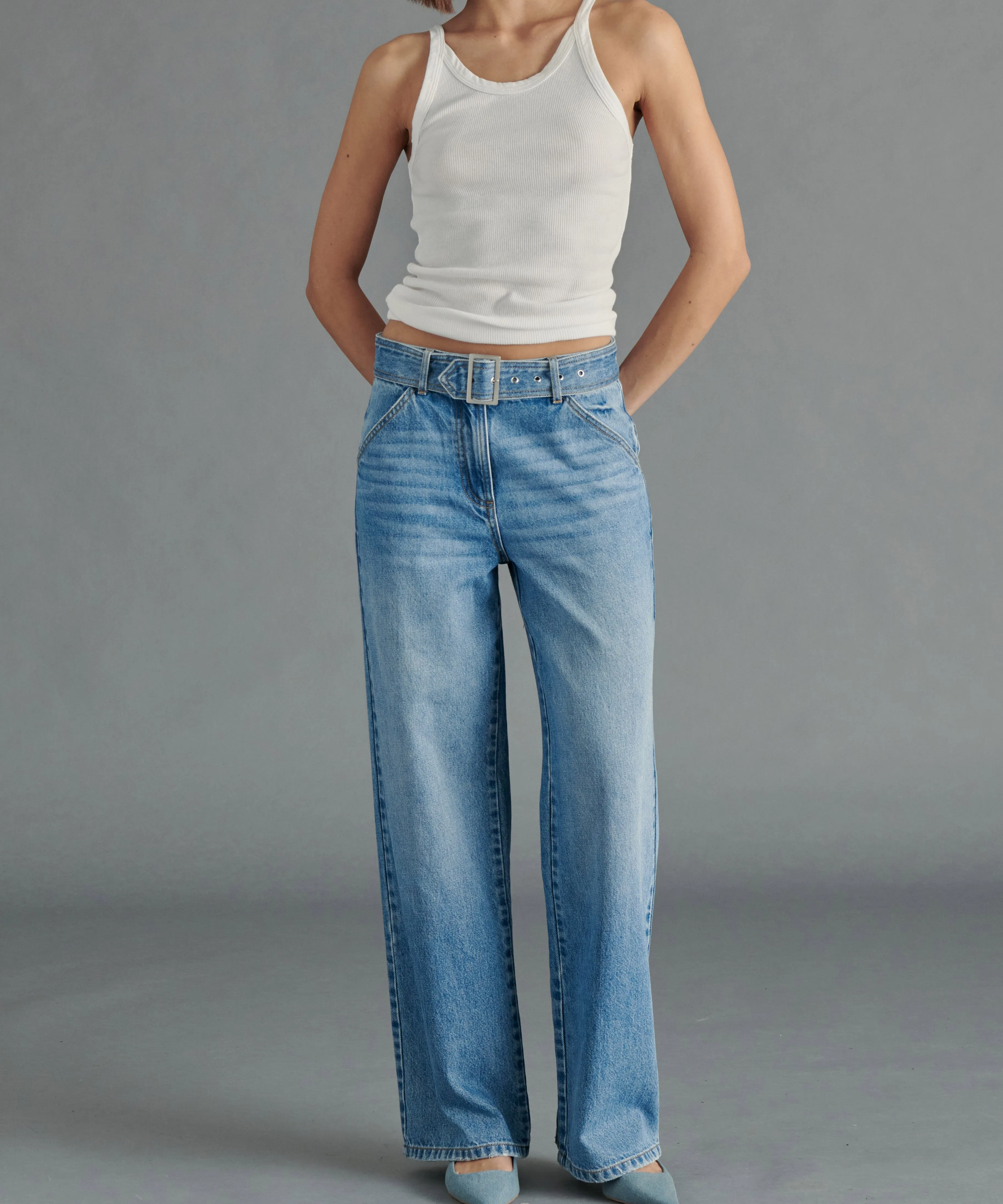 Steve Madden Cove Denim Pants - Orion Blue - FINAL SALE
