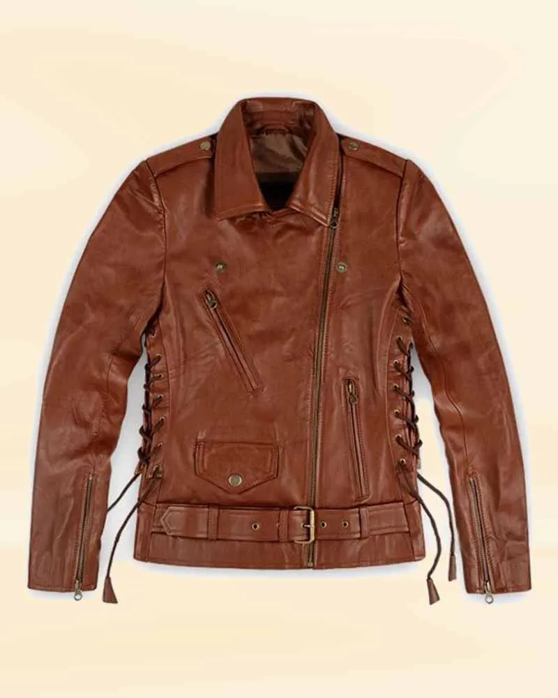 Stylish Brown Leather Jacket Worn by Emma Watson | Emma Watson Leather Jacket