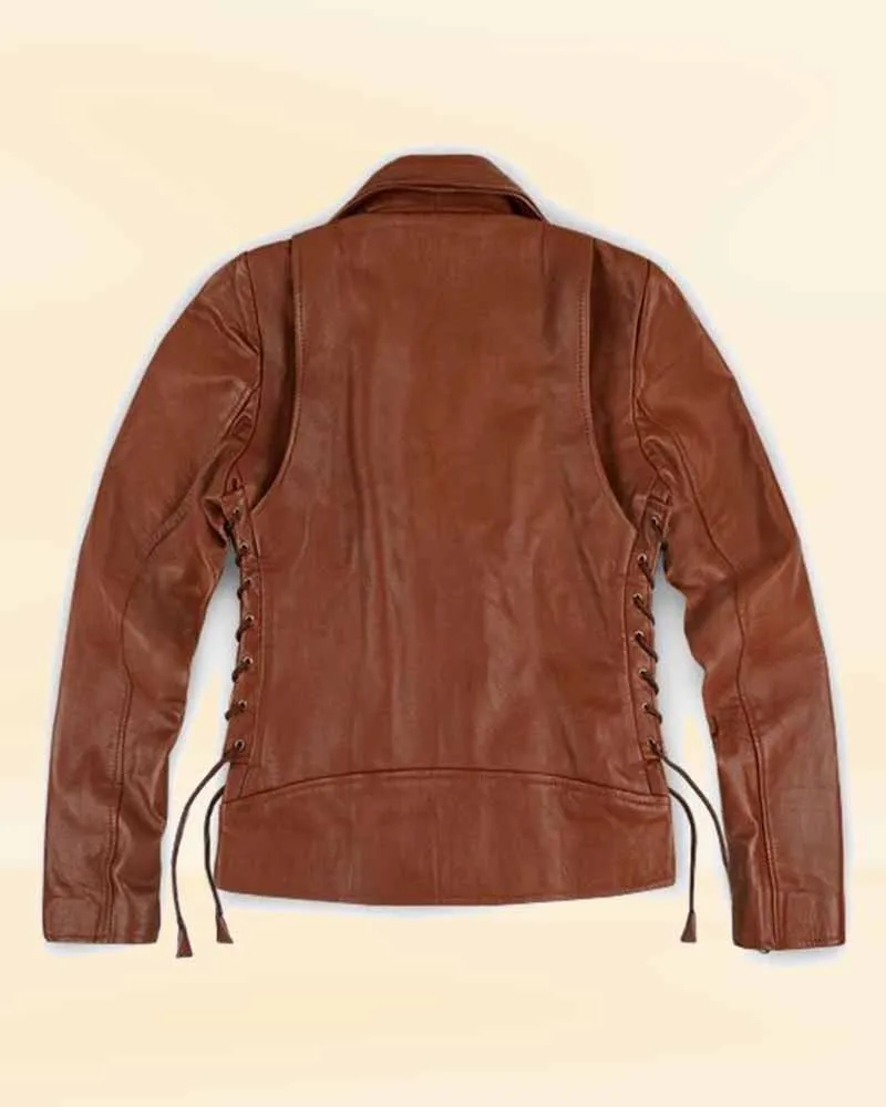 Stylish Brown Leather Jacket Worn by Emma Watson | Emma Watson Leather Jacket
