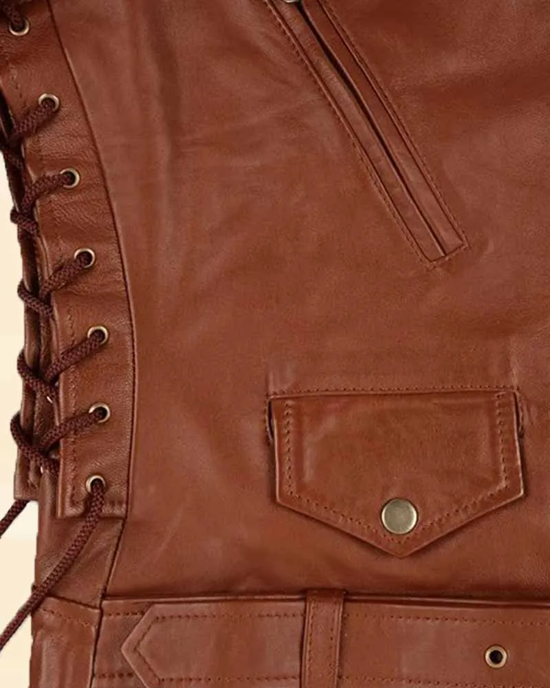 Stylish Brown Leather Jacket Worn by Emma Watson | Emma Watson Leather Jacket
