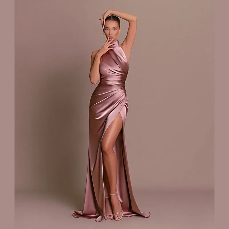 Sylis | Versatile sleeveless autumn collar long dress