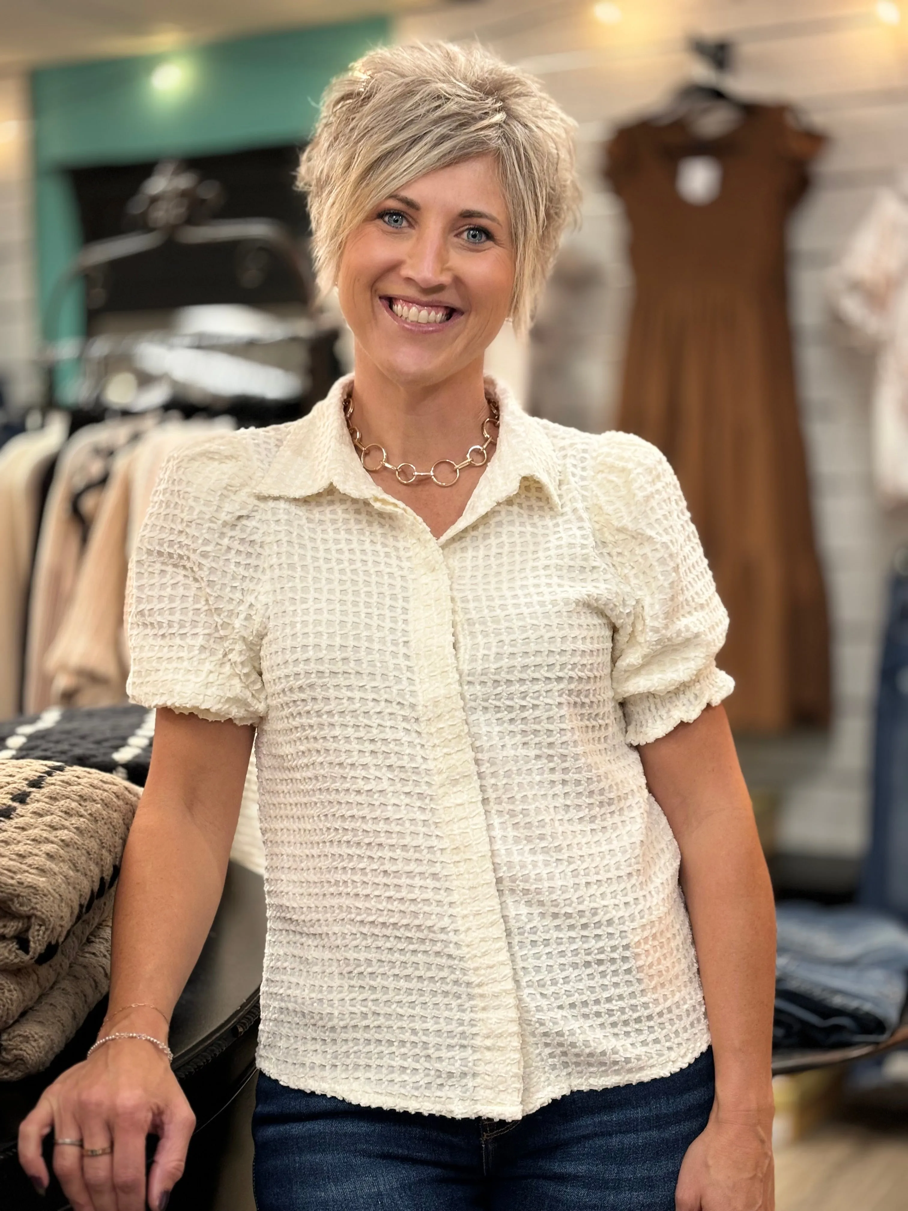 The Ophelia Textured Blouse