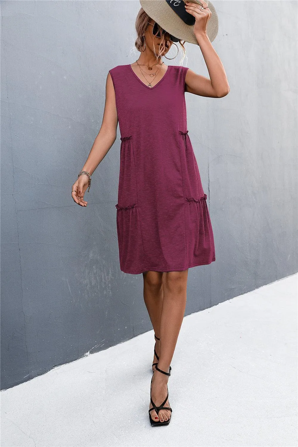 Versatile V-Neck Sleeveless Dress