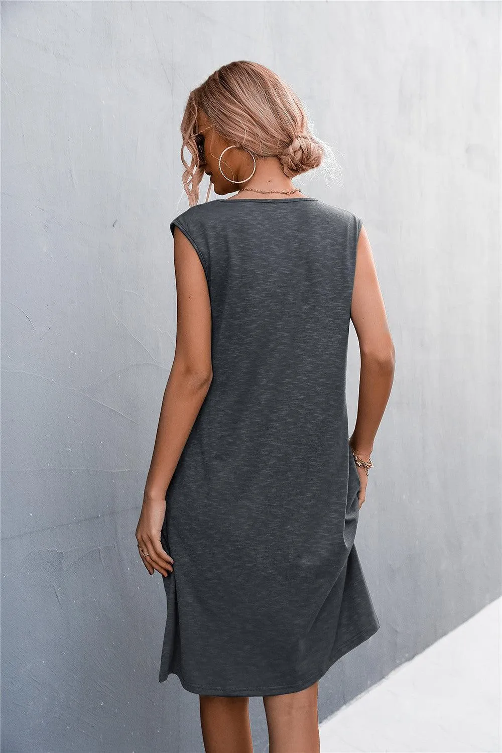 Versatile V-Neck Sleeveless Dress