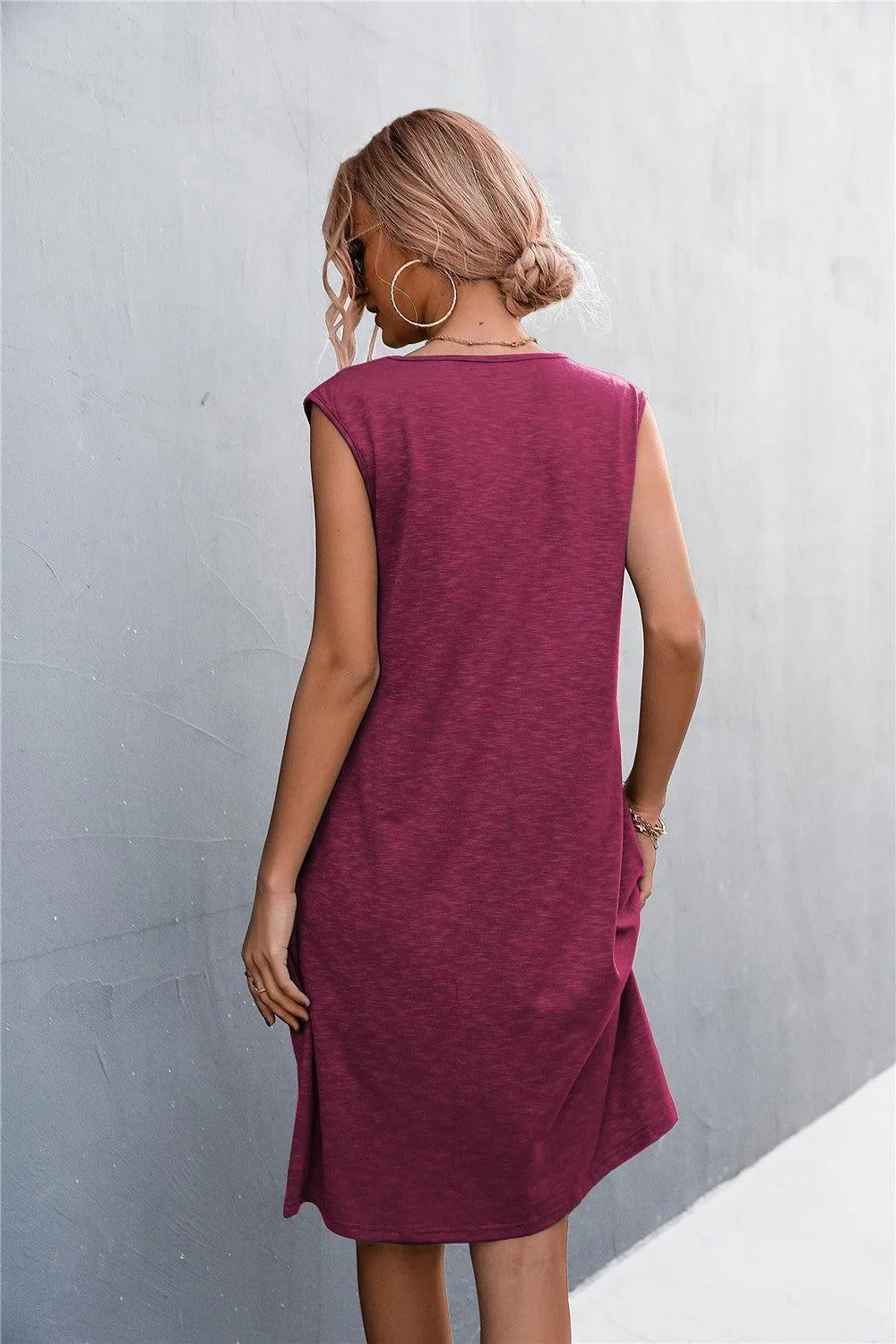 Versatile V-Neck Sleeveless Dress