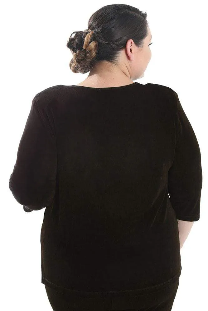 Vikki Vi Classic Chocolate 3/4 Sleeve Top
