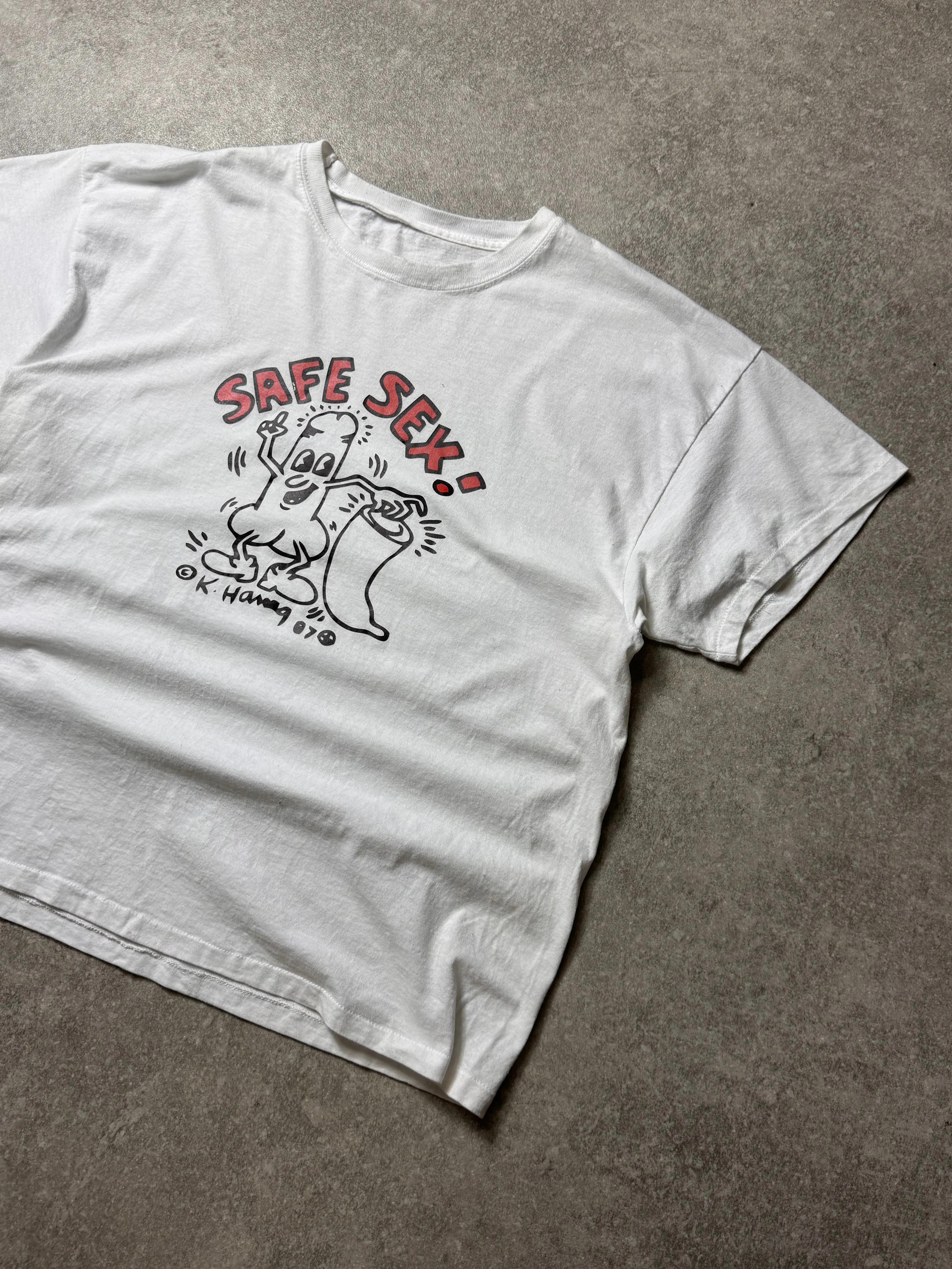 Vintage 1987 Keith Haring Safe Sex Single-Stitch Tee