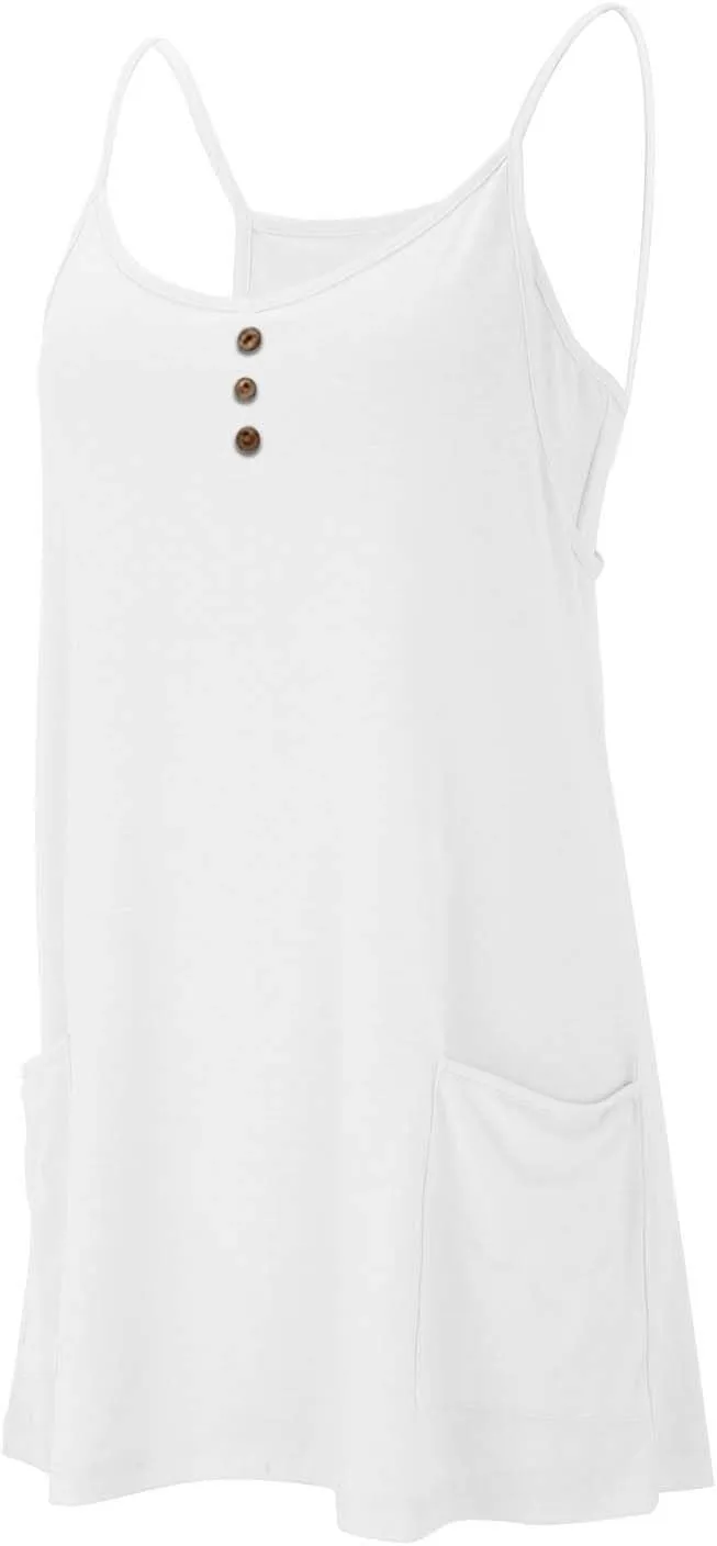 Women Summer Mini Dress Sleeveles Athletic Dress with Shorts Casual Sundress Comfy Loose Tennis Dress with Pockets